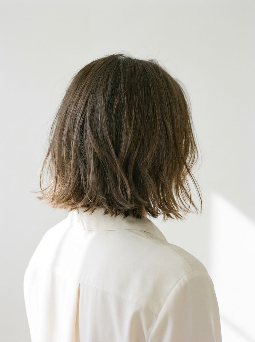 Textured Bob mit luftigen Spitzen - Bob Frisur von hinten